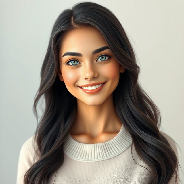 A highly detailed and realistic AI-generated portrait of a young adult female with striking features