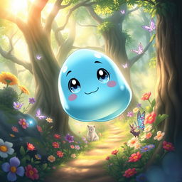 A stunning, highly detailed illustration of Rimuru Tempest, the character from 'That Time I Got Reincarnated as a Slime'
