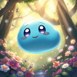 A stunning, highly detailed illustration of Rimuru Tempest, the character from 'That Time I Got Reincarnated as a Slime'