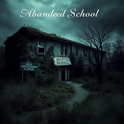 A hauntingly beautiful book cover featuring a mysterious abandoned school