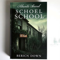 A hauntingly beautiful book cover featuring a mysterious abandoned school