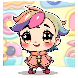 A cute chibi character named Afie, with oversized expressive eyes, a small nose, and a cheerful smile