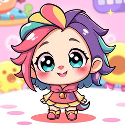 A cute chibi character named Afie, with oversized expressive eyes, a small nose, and a cheerful smile