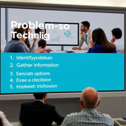 A visually engaging PowerPoint presentation slide focused on problem-solving techniques