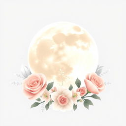 A beautifully designed brand logo that combines the imagery of a full moon with elegant wedding elements