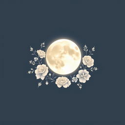 A beautifully designed brand logo that combines the imagery of a full moon with elegant wedding elements