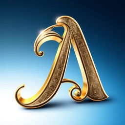 A stylized representation of the letter 'A', designed with intricate patterns and textures that give it a three-dimensional look