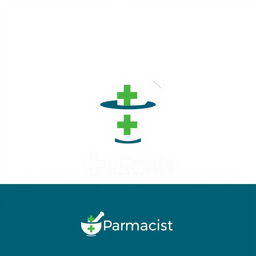 A modern and professional logo design for a pharmacist that conveys trust and expertise