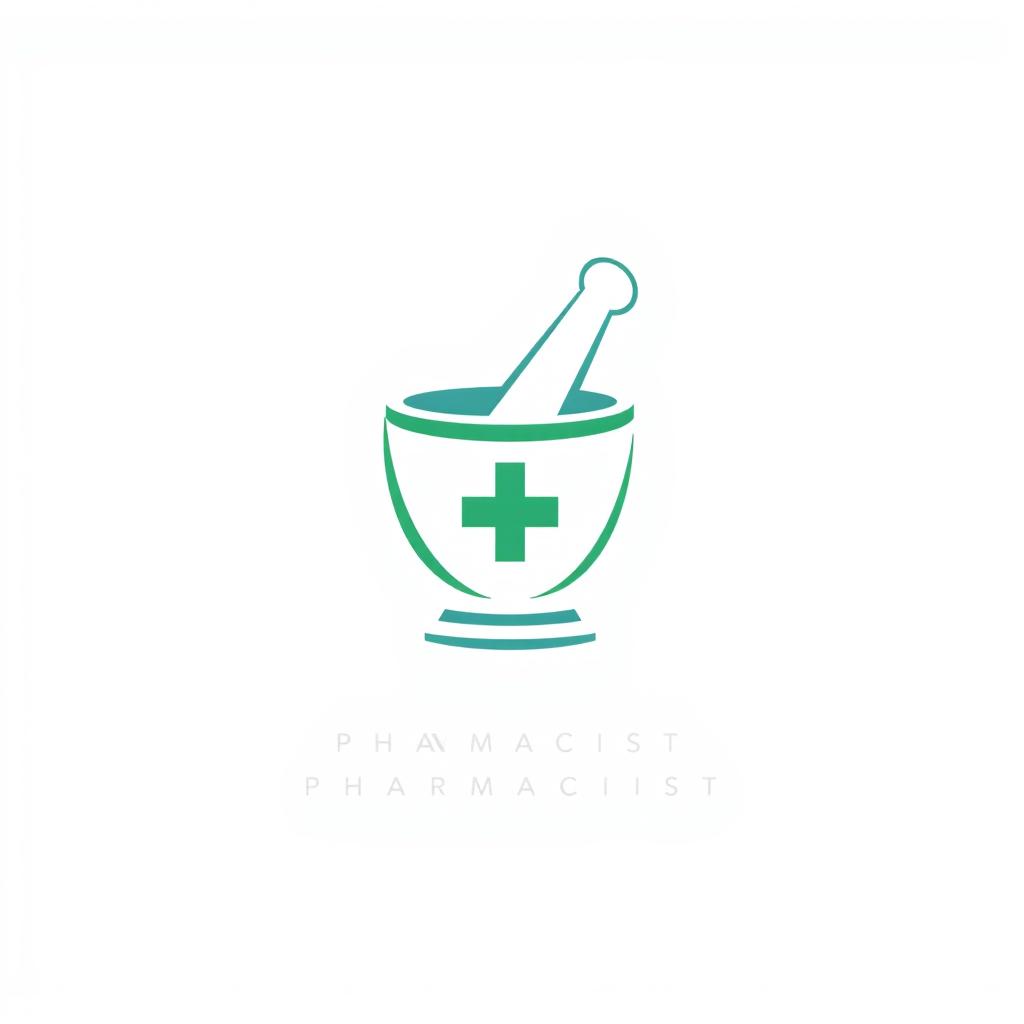 A modern and professional logo design for a pharmacist that conveys trust and expertise