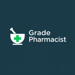 A modern and professional logo design for a pharmacist that conveys trust and expertise