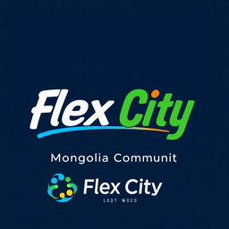 A modern and vibrant logo design for 'Flex City Mongolia Community'