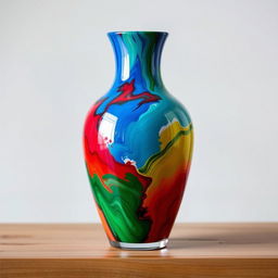 A medium-sized vase designed for painting, rendered in an artistic and colorful style