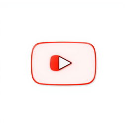 A vividly designed representation of the YouTube logo, featuring the iconic play button within a red rectangle