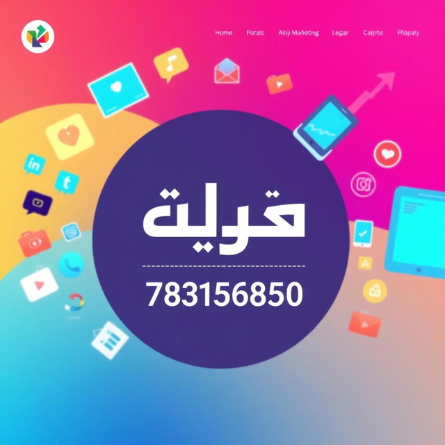 A modern and sleek website design for 'الأيهم للدعاية والإعلان والتسويق الإلكتروني', featuring the name 'الأيهم' prominently displayed in bold Arabic font