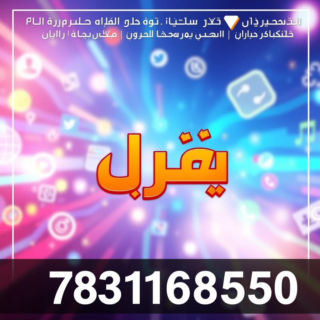 A vibrant and eye-catching advertisement video design featuring the name 'الأيهم' prominently displayed in Arabic script