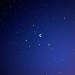 A stunning digital art piece featuring a captivating starry night sky, with bright twinkling stars scattered across a deep indigo background