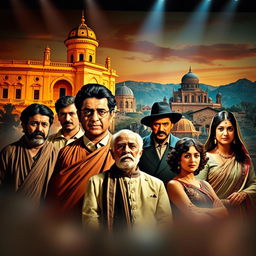 A captivating representation of Iranian cinema, featuring a montage of iconic films, actors, and landscapes significant to the film industry in Iran