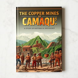 A captivating book cover design for "THE COPPER MINES OF CAMAQUÃ: A STUDY OF HISTORICAL SOCIOLOGY"