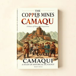 A captivating book cover design for "THE COPPER MINES OF CAMAQUÃ: A STUDY OF HISTORICAL SOCIOLOGY"