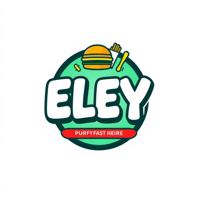 A modern and eye-catching logo design for a fast food restaurant named 'ELEY'