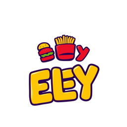 A vibrant and modern logo design for a fast food restaurant named 'ELEY'