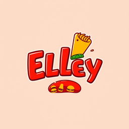 A vibrant and modern logo design for a fast food restaurant named 'ELEY'