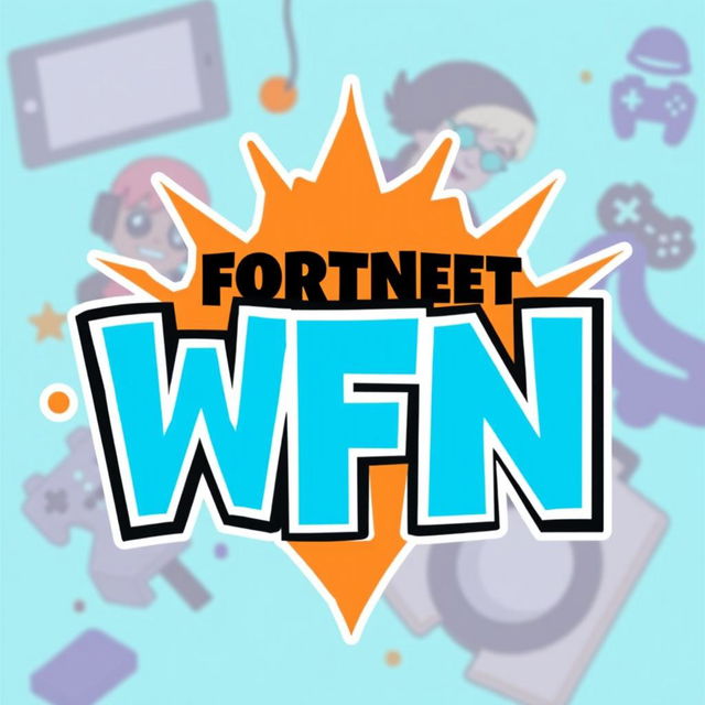 A vibrant and dynamic logo for a Fortnite-themed channel featuring the letters 'WFN' in bold, stylized font