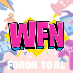 A vibrant and dynamic logo for a Fortnite-themed channel featuring the letters 'WFN' in bold, stylized font