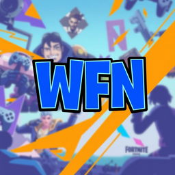 A vibrant and dynamic logo for a Fortnite-themed channel featuring the letters 'WFN' in bold, stylized font