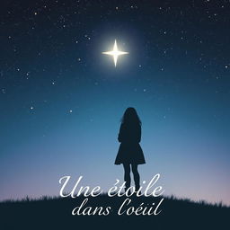 A book cover for 'Une étoile dans l'oeil' which symbolizes themes of grief and death, featuring a serene and ethereal design