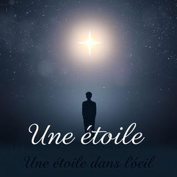 A book cover for 'Une étoile dans l'oeil' which symbolizes themes of grief and death, featuring a serene and ethereal design