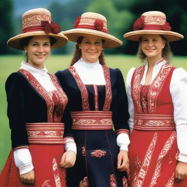 The traditional Tyrolese costumes, with their distinctive hats and intricate embroidery, have inspired many fashion designers.