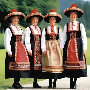 The traditional Tyrolese costumes, with their distinctive hats and intricate embroidery, have inspired many fashion designers.
