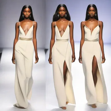 The designer showcased a stunning u-shaped neckline in their latest collection.