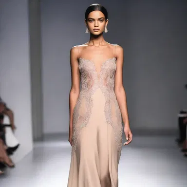 The designer showcased a stunning u-shaped neckline in their latest collection.