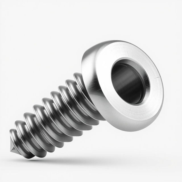 A high-resolution image of a multi-lead screw with multiple, symmetrical threads winding along its length