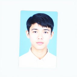 A clear and professional passport size photo featuring a young adult