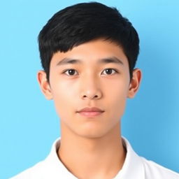 A clear and professional passport size photo featuring a young adult