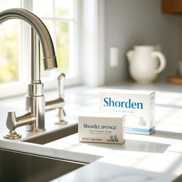 A modern and stylish kitchen sink featuring stainless steel faucets, a white marble countertop, and a window with natural light in the background
