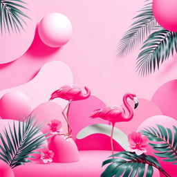 A vibrant, stylized background featuring various shades of flamingo pink, including soft pastels and bold hues