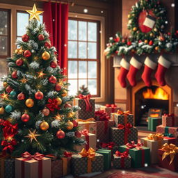A festive Christmas scene filled with holiday cheer