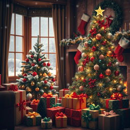A festive Christmas scene filled with holiday cheer