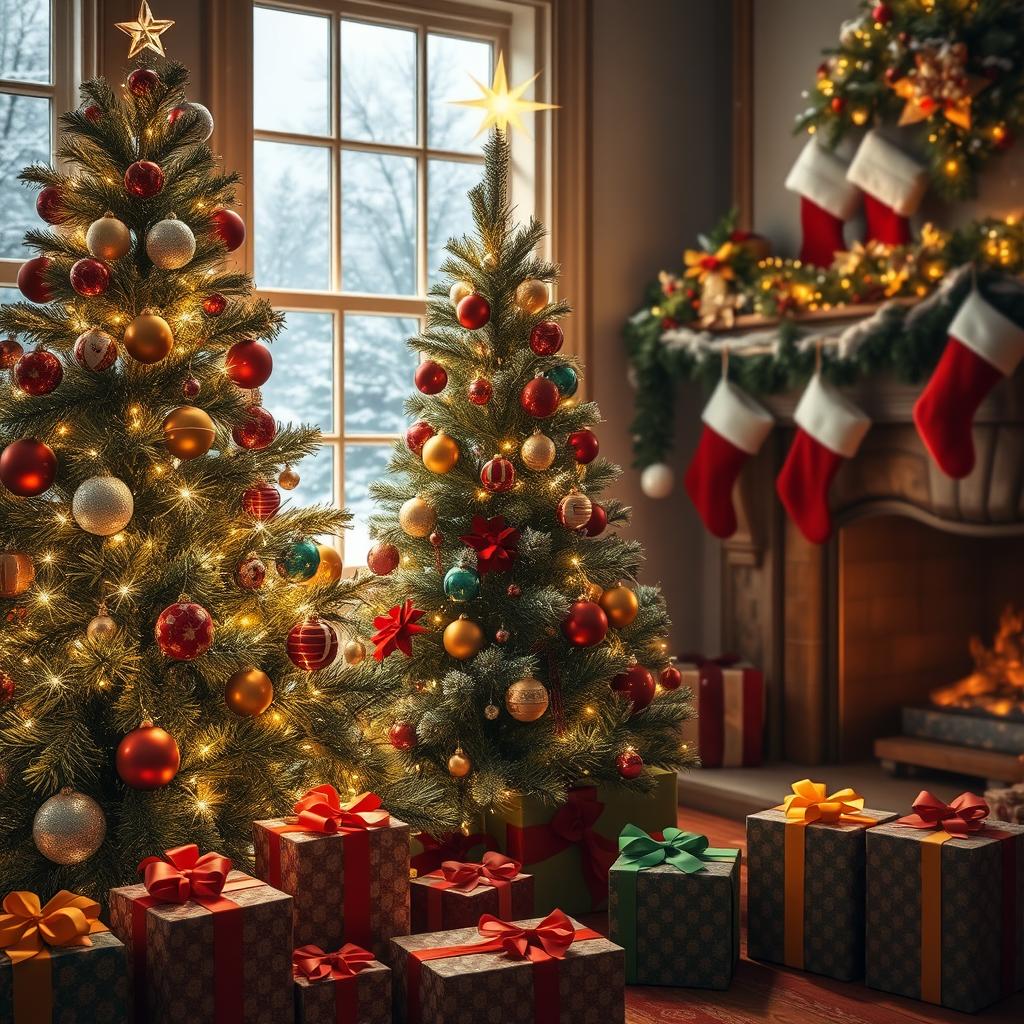A festive Christmas scene filled with holiday cheer