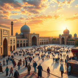 A detailed artistic representation of Isfahan, showcasing its rich cultural heritage and stunning architecture