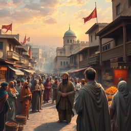 A historical scene depicting Gaza during the time of Imam Zaman