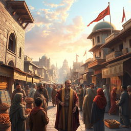 A historical scene depicting Gaza during the time of Imam Zaman