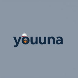 A modern, sleek logo design for a construction company featuring the word 'youna'