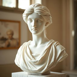 A finely detailed sculpture created from Plaster of Paris, showcasing intricate textures and a smooth finish