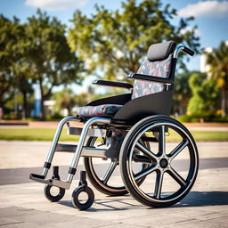 A sleek and modern wheelchair designed for both comfort and mobility