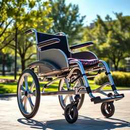 A sleek and modern wheelchair designed for both comfort and mobility